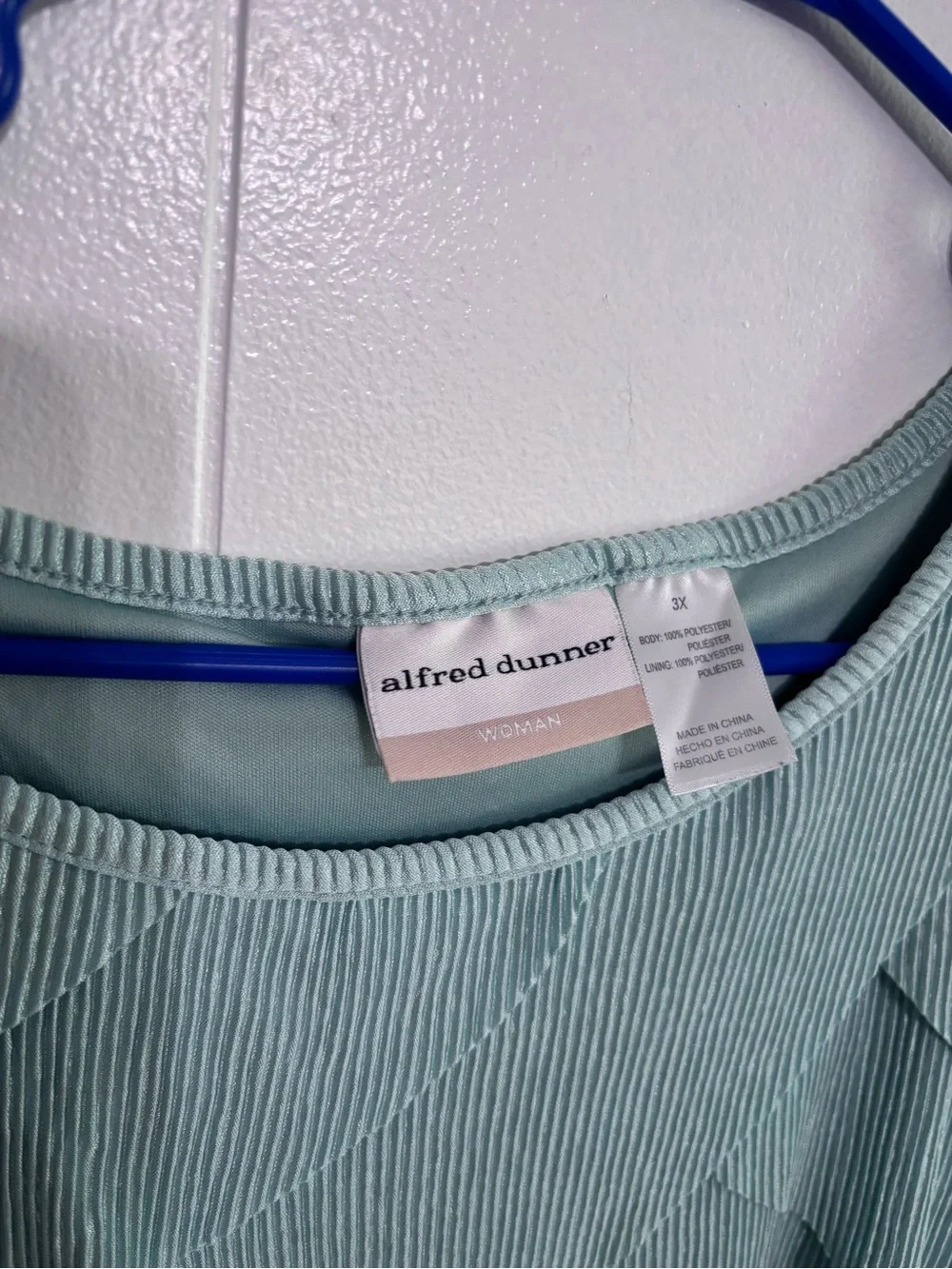 Alfred Dunner Mint Green Layered Ruffle Short Sleeve Top